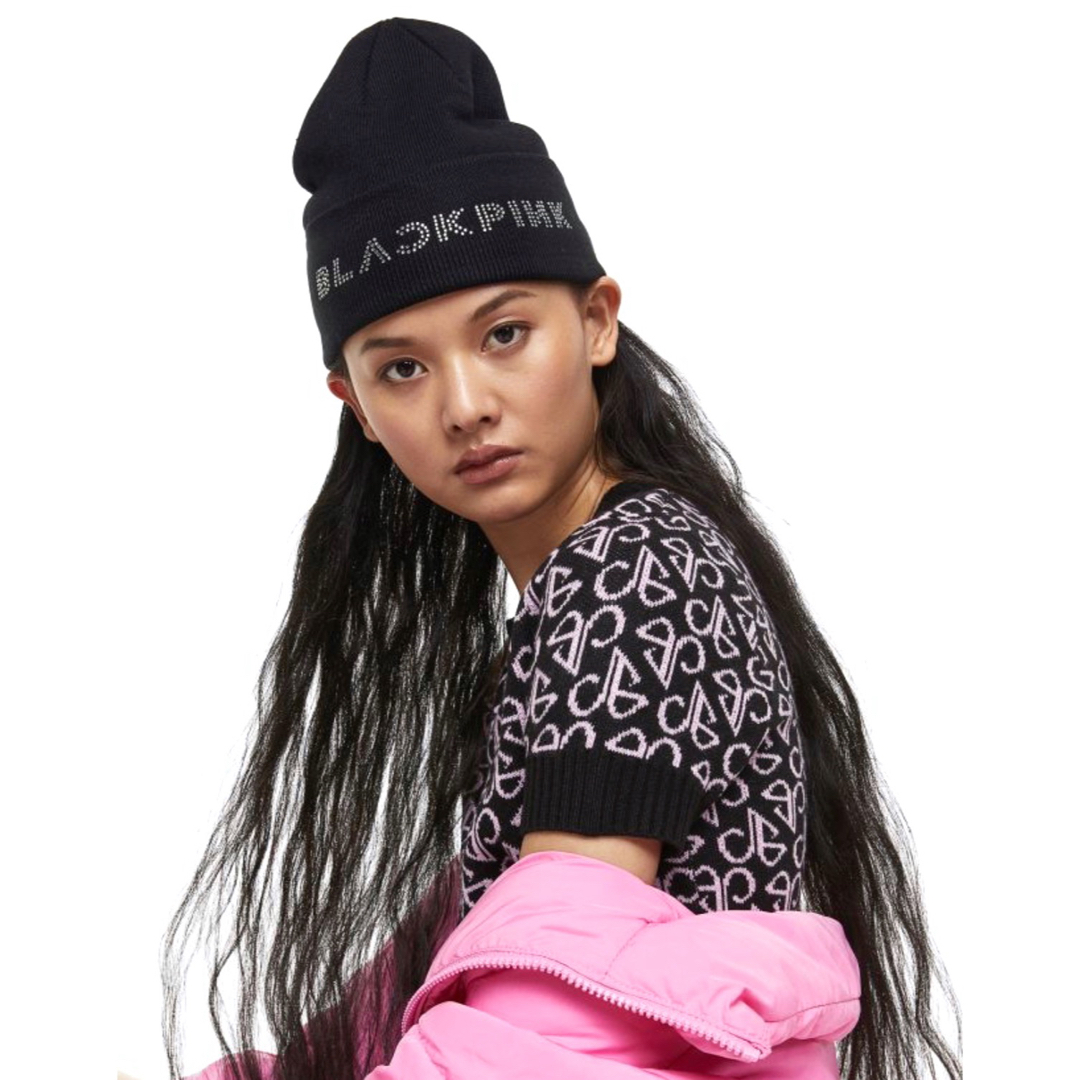 H&M(エイチアンドエム)の新品 H&M × blackpink コラボ ニット ビーニー 韓国 twice レディースの帽子(ニット帽/ビーニー)の商品写真
