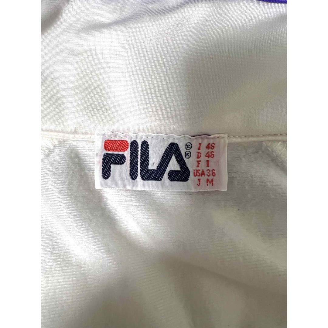 FILA FILA フィラ トラックジャケット ジャージ 袖ライン ホワイト 白 Mの通販 by pom's shop｜フィラならラクマ