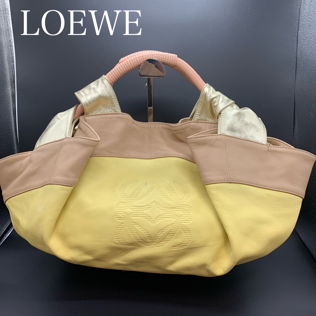 美品✨LOEWE ロエベ　ナッパアイレ　マルチカラー　アナグラム　トートバッグ