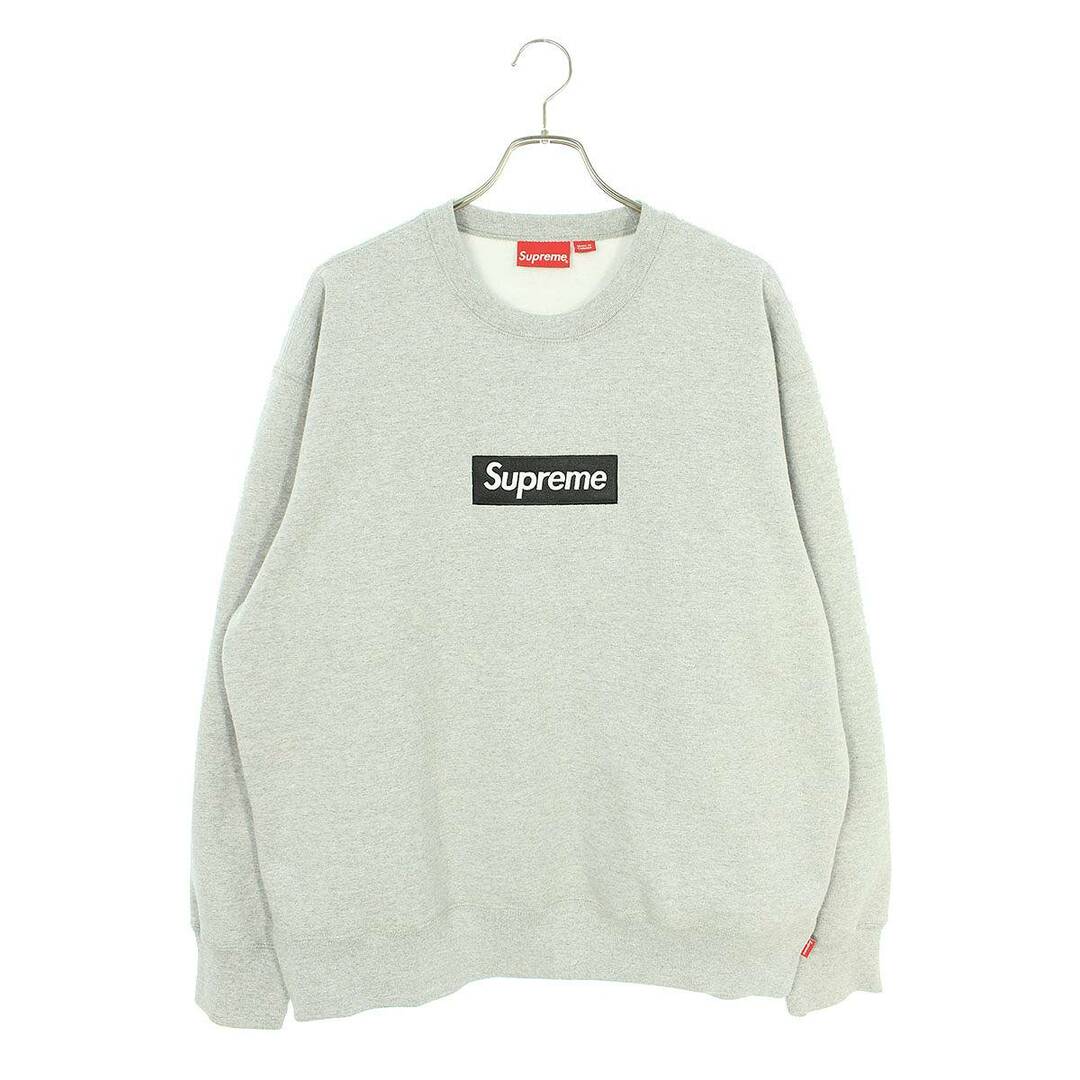 supreme ボックスロゴ クルーネック L グレー