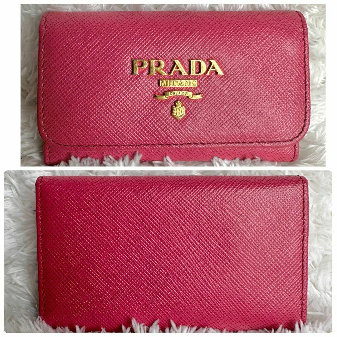 プラダ PRADA 6連 キーケース 赤