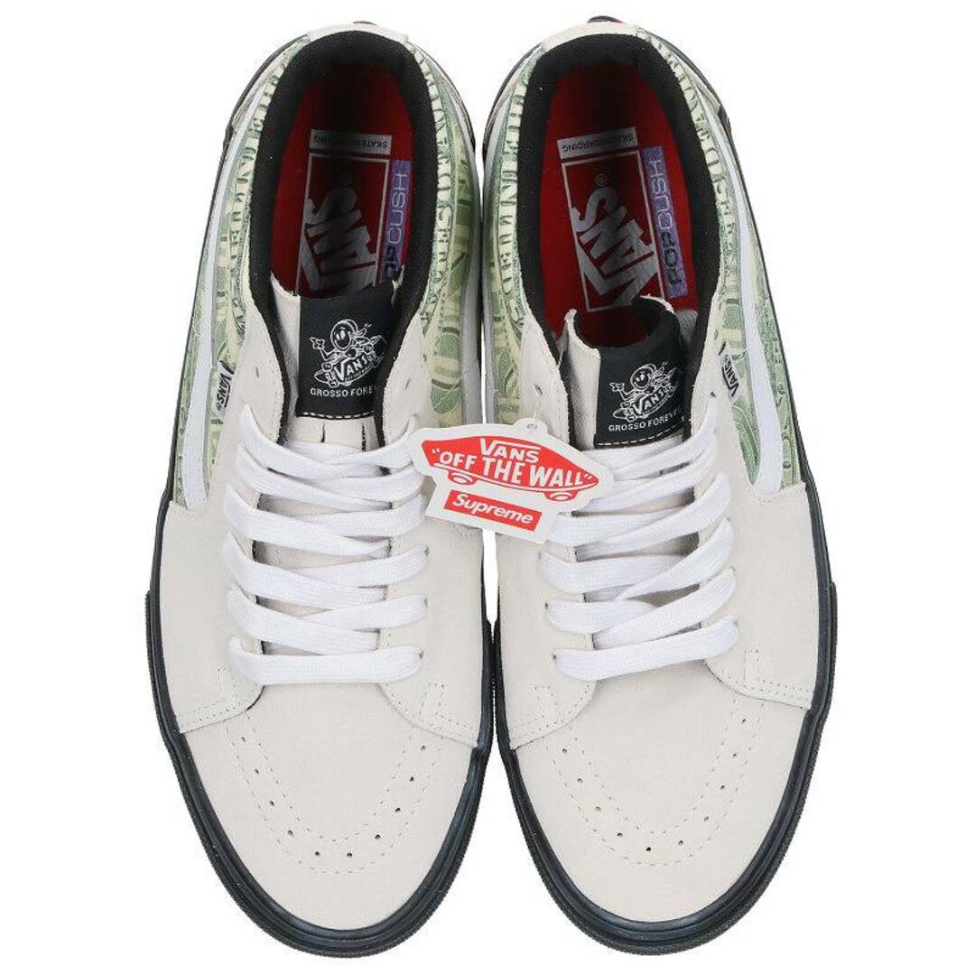 シュプリーム ×バンズ VANS 23SS Dollar Skate Grosso Mid ドル札柄スケートグロッソミッドスニーカー メンズ 28cm