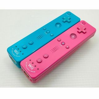 ウィーユー(Wii U)の【動作確認済み】純正Wiiリモコンプラス アオ ピンク 2本セット(家庭用ゲーム機本体)