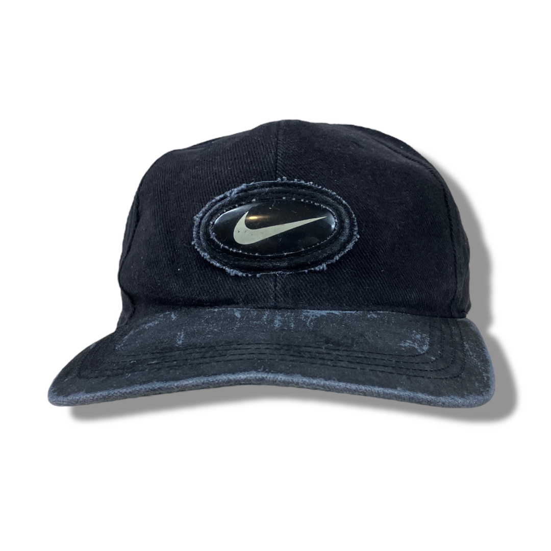 90s NIKE ナイキ キャップ ストラップバック ロゴ ブラック 黒 帽子 | フリマアプリ ラクマ