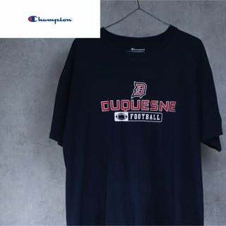 チャンピオン(Champion)の良品✳︎送料込【Champion】刺繍ロゴ付き　Tシャツ　半袖　ネイビー(Tシャツ/カットソー(半袖/袖なし))