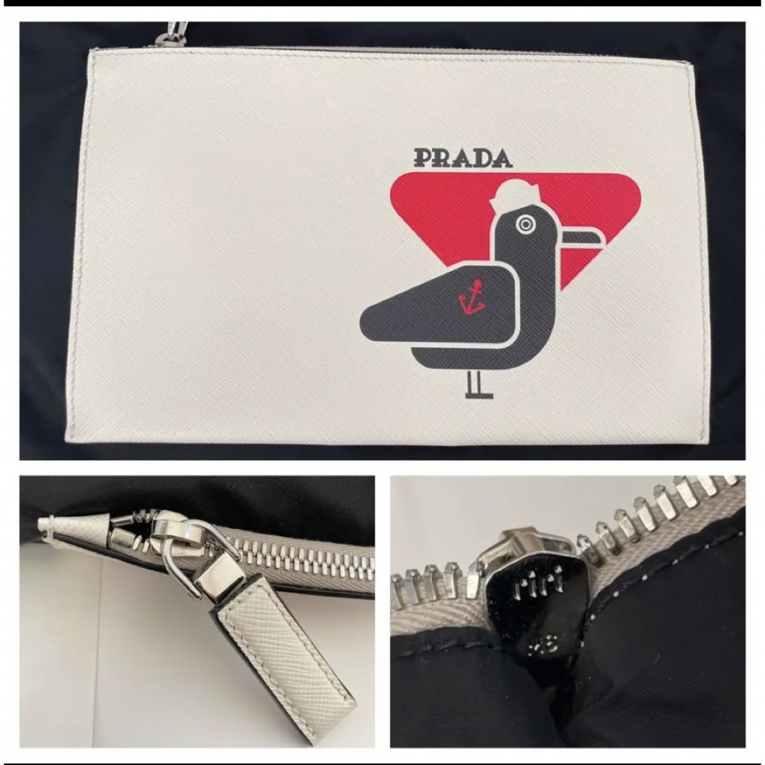 プラダ Prada ナイロン レザー ナップサックバックパック巾着鳥2VZ030