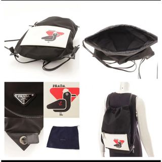 プラダ Prada ナイロン レザー ナップサックバックパック巾着鳥2VZ030