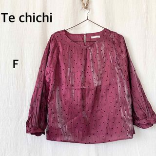 テチチ(Techichi)のTe chichi テチチ　レッド系　長袖　ドット柄　シャツ　トップス(シャツ/ブラウス(長袖/七分))