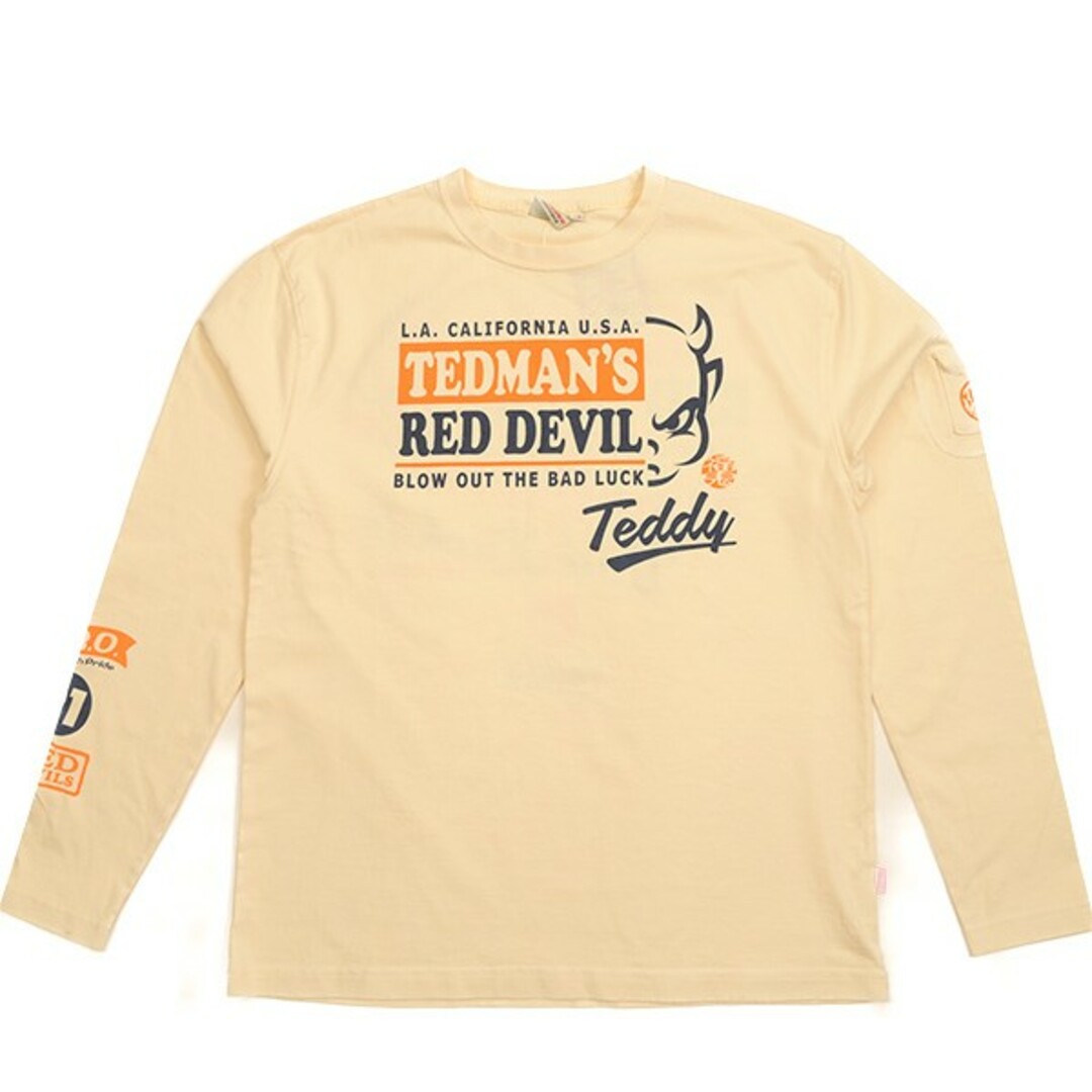 TEDMAN(テッドマン)のテッドマン/ロンT/ホワイト/TDLS-357/エフ商会/カミナリモータース メンズのトップス(Tシャツ/カットソー(七分/長袖))の商品写真