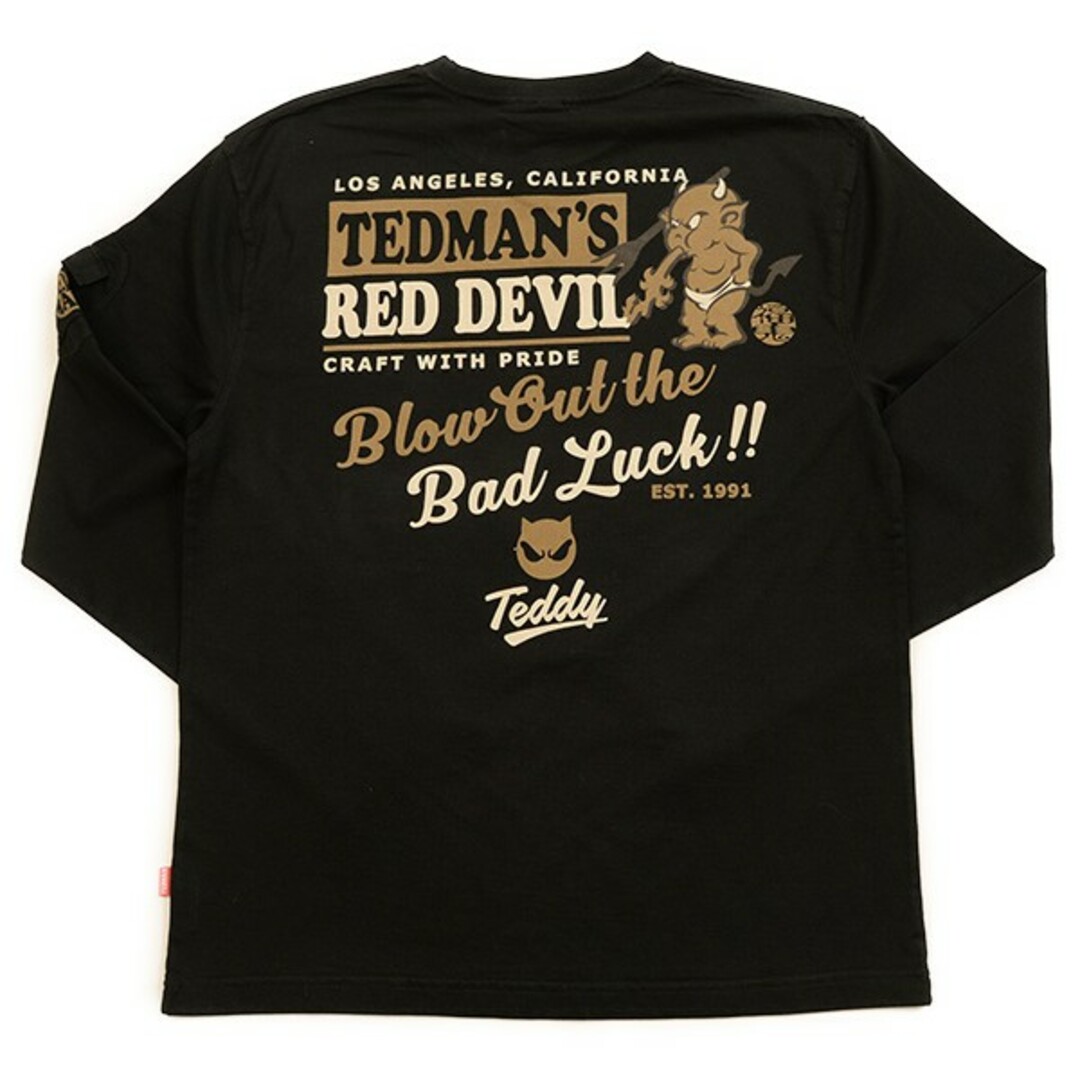 TEDMAN(テッドマン)のテッドマン/ロンT/ブラック/TDLS-357/エフ商会/カミナリモータース メンズのトップス(Tシャツ/カットソー(七分/長袖))の商品写真