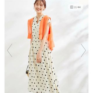 ロペピクニック(Rope' Picnic)のROPE' PICNIC キーネックドット柄ワンピース ロペピクニック ワンピー(ミニワンピース)