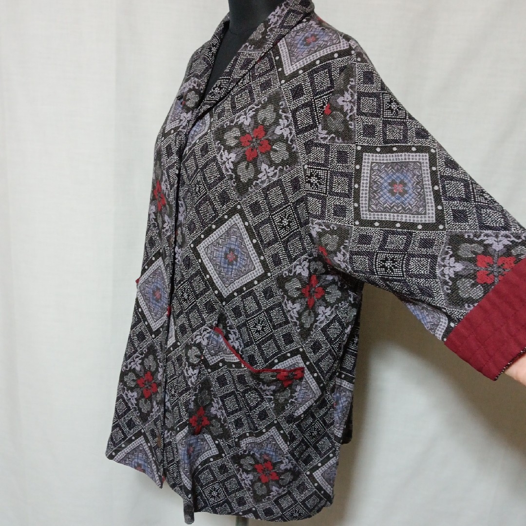 美品 L〜XL 和楽の里 和柄 シャツ チュニック 羽織り インド綿 レディースのトップス(シャツ/ブラウス(長袖/七分))の商品写真