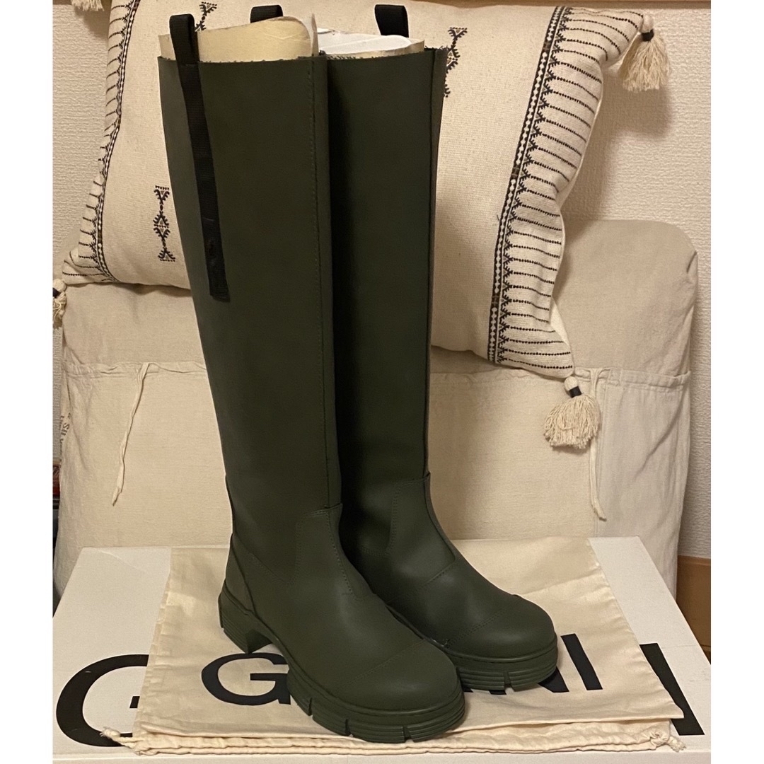 新品 GANNI リサイクルラバー ロングブーツ ガニー レインブーツ - ブーツ