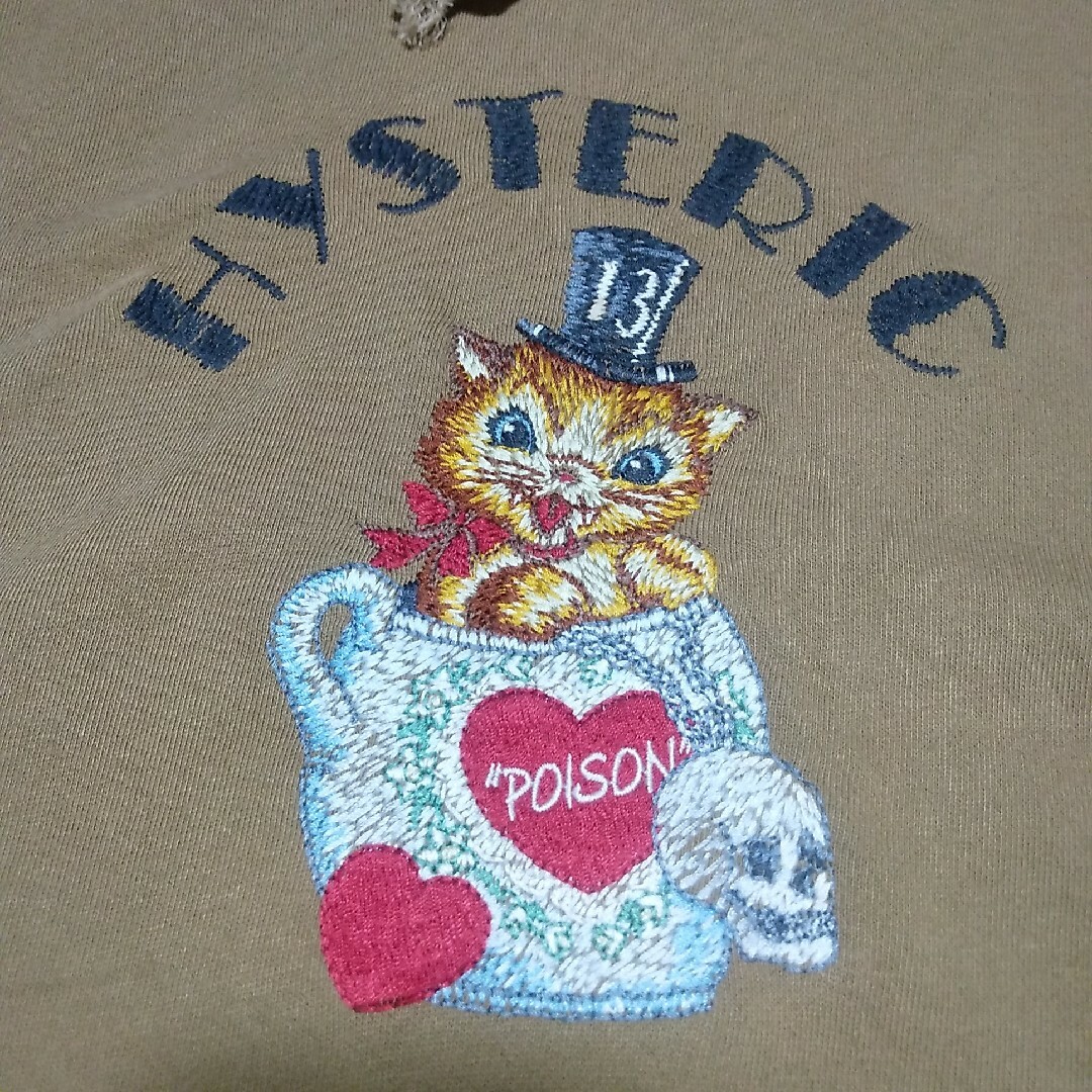 HYSTERIC GLAMOUR☆POISON CAT刺繍 パーカー ブラウン