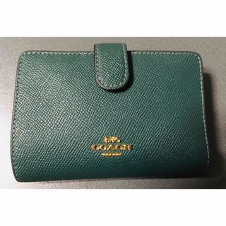 コーチ(COACH)のcoach ２つ折り　財布　ディープグリーン(財布)