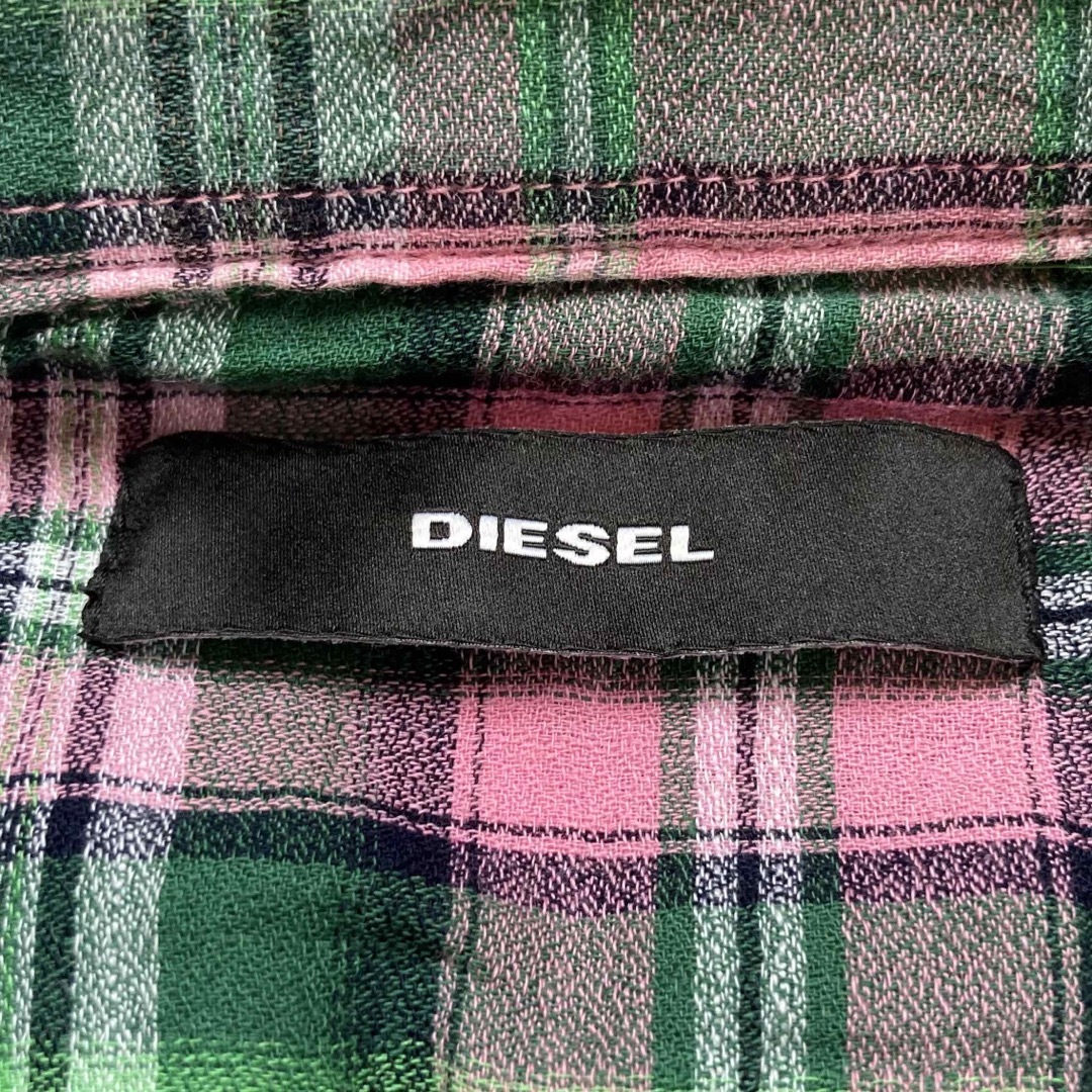 DIESEL(ディーゼル)のディーゼル オーバーサイズシャツ チェック ダメージ加工 マルチカラー バック釦 メンズのトップス(シャツ)の商品写真