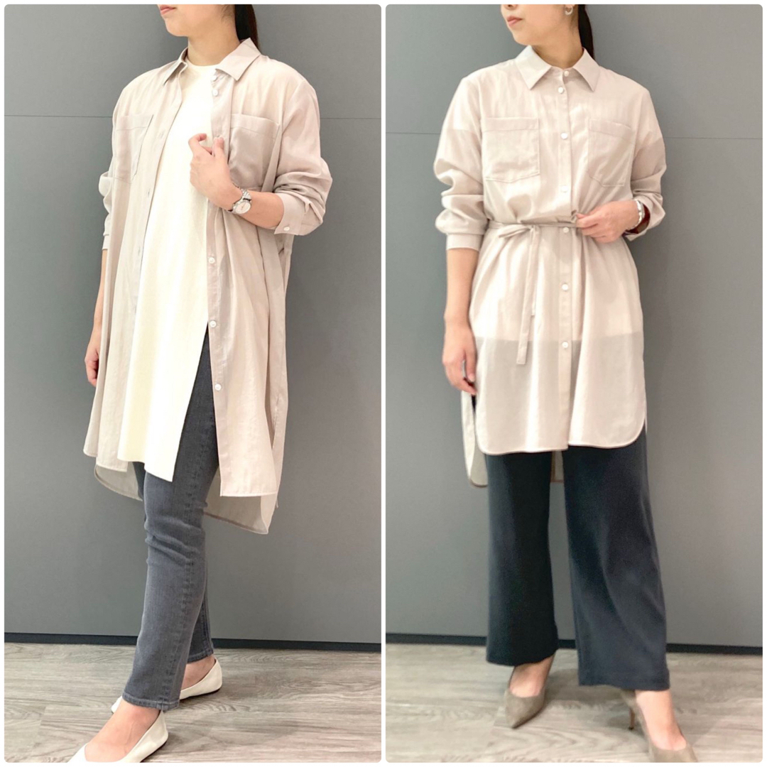 Theory luxe - theory luxe 21AW 透け感ロングシャツ ベージュの Theory luxe - theory luxe 21AW 透け感ロングシャツ ベージュの