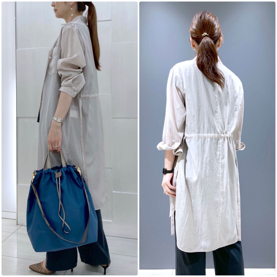 Theory luxe - theory luxe 21AW 透け感ロングシャツ ベージュの Theory luxe - theory luxe 21AW 透け感ロングシャツ ベージュの