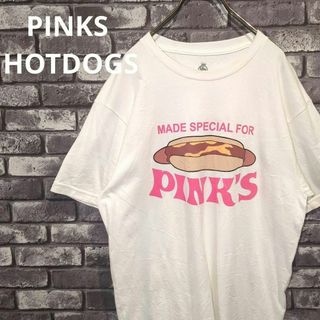 US古着　白tシャツ　LA FAST FOOD PINK'S  ピンクス(Tシャツ/カットソー(半袖/袖なし))