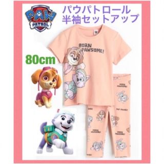 エイチアンドエム(H&M)の未使用h&mパウパトロール半袖Tシャツレギンスセットアップ80cm女の子(Ｔシャツ)