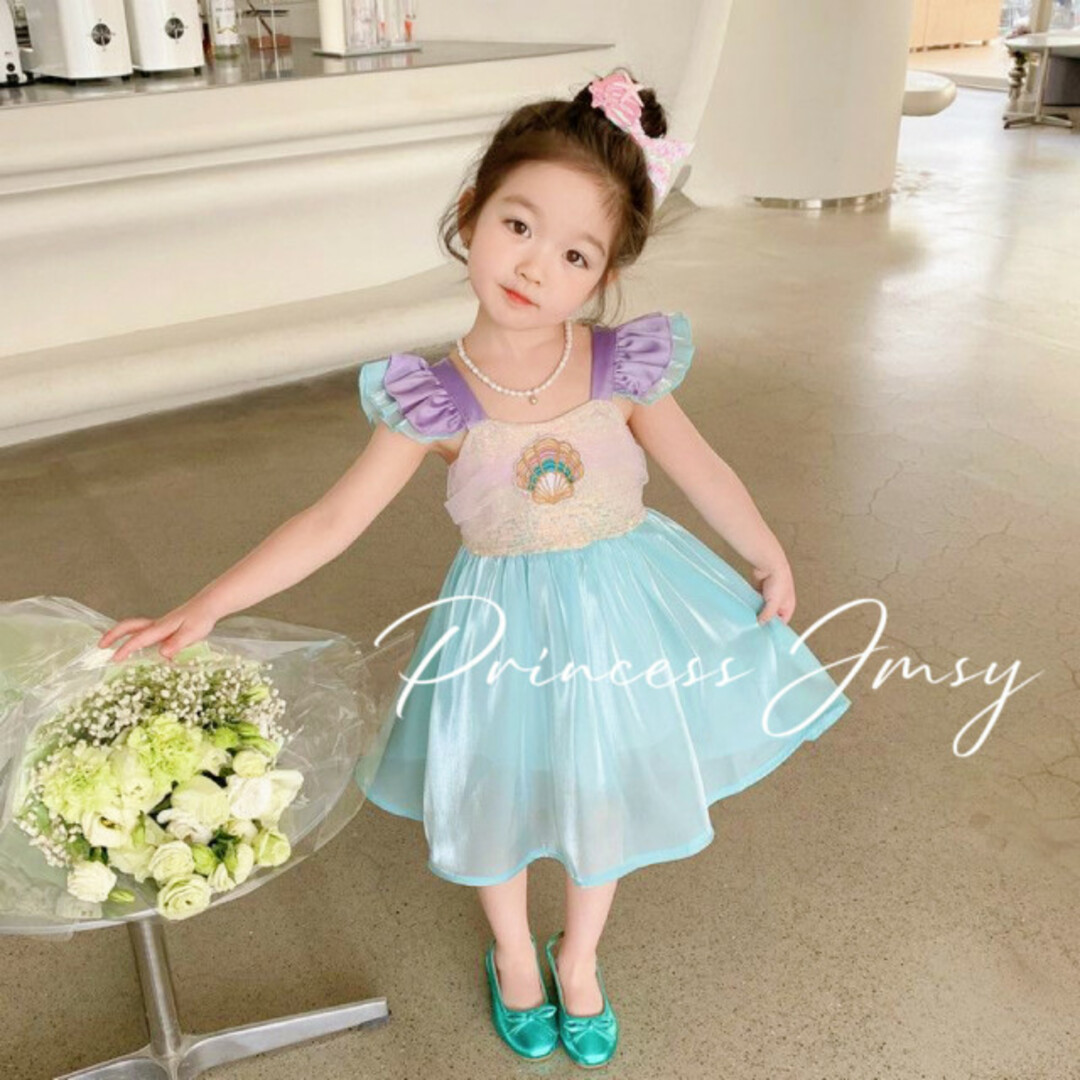 Disney - 110cm☆アリエルドレス アリエルワンピース プリンセスドレス
