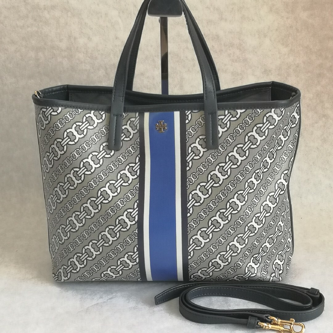 A4可 TORY BURCH PVC ジェミニリンク 2WAYショルダーバッグ