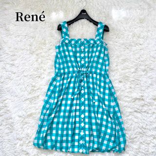 美品☆Rene ルネ　ノースリーブ　バルーンワンピース　36