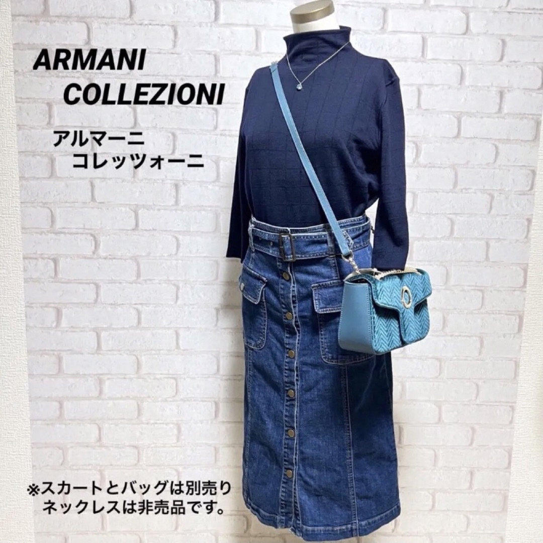 ARMANI COLLEZIONI(アルマーニ コレツィオーニ)の105 アルマーニ コレッツォーニ メリノウール 七分丈 サイズ42 レディースのトップス(ニット/セーター)の商品写真