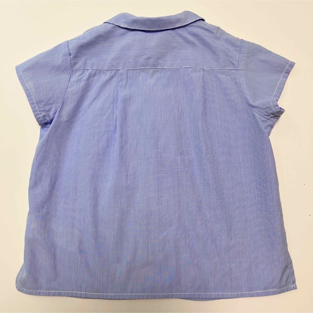 Bonpoint(ボンポワン)のBonpoint ❁ 半袖 シャツ ブルー ストライプ 2A キッズ/ベビー/マタニティのキッズ服男の子用(90cm~)(ブラウス)の商品写真