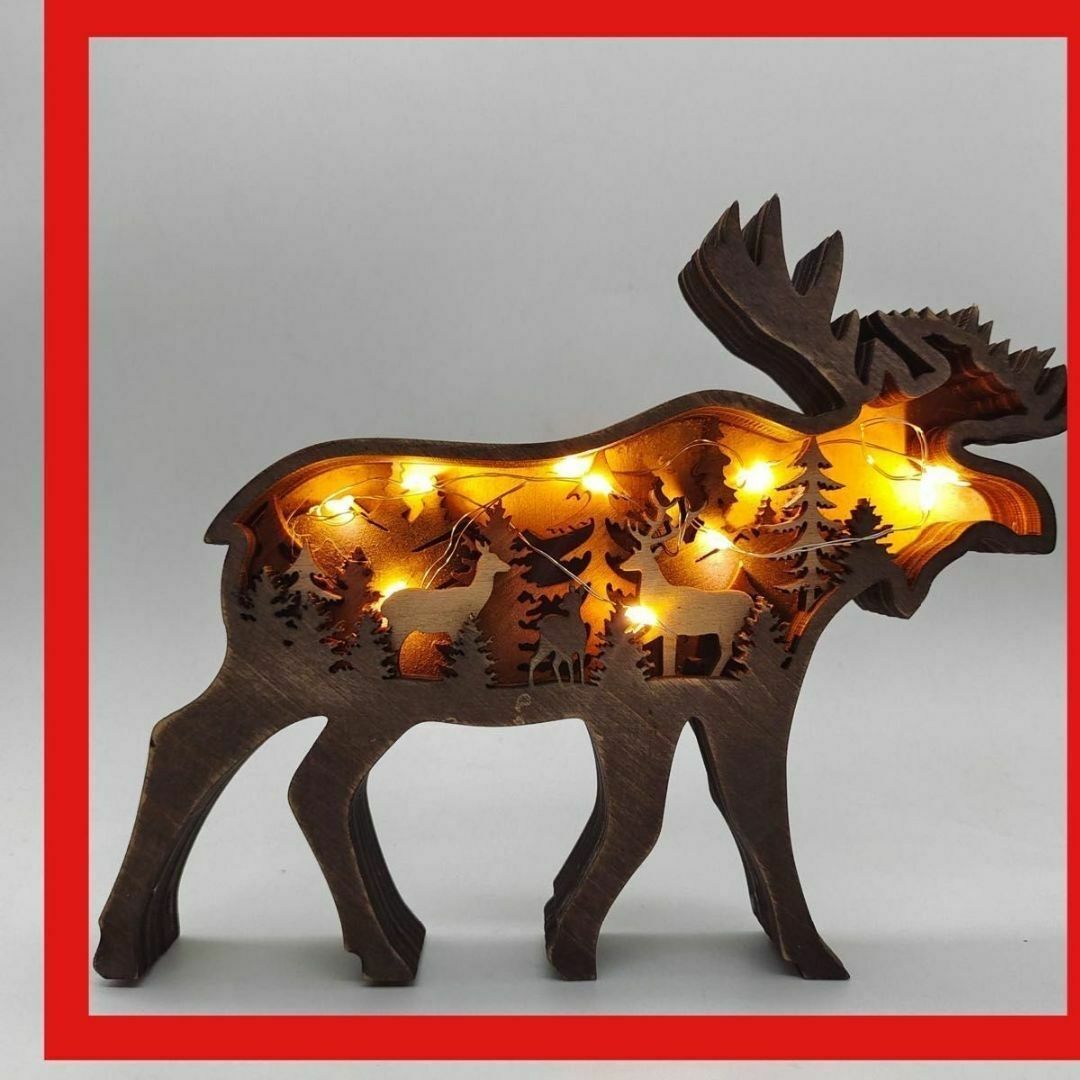 トナカイ オブジェ 置物 インテリア 猫雑貨 木製 北欧 アートクリスマス
