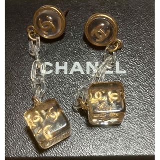 シャネル(CHANEL)の美品！シャネル♥️ヴィンテージ クリア ロング ピアス(ピアス)