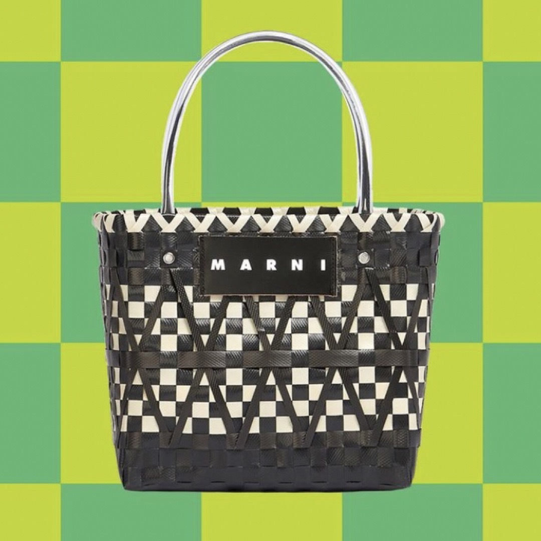 Marni - 新品 マルニマーケット ピクニックバッグ ステンシルバッグ 黒