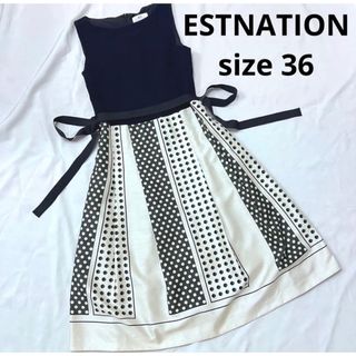 エストネーション(ESTNATION)のエストネーション　ESTNATION バイカラー　ワンピース　36(ひざ丈ワンピース)