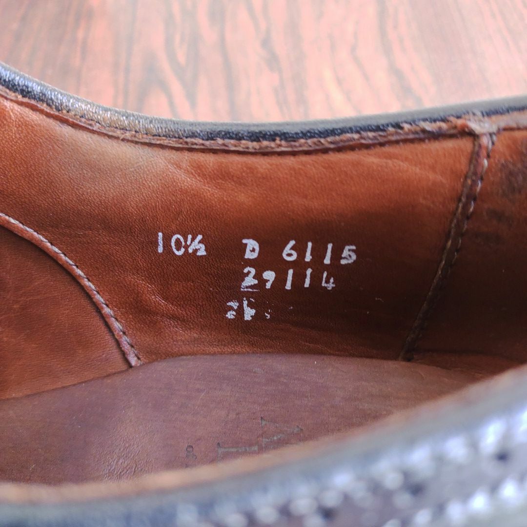 アレンエドモンズ セミブローグ 10.5D 28.5cm 内羽根 革靴 USA製