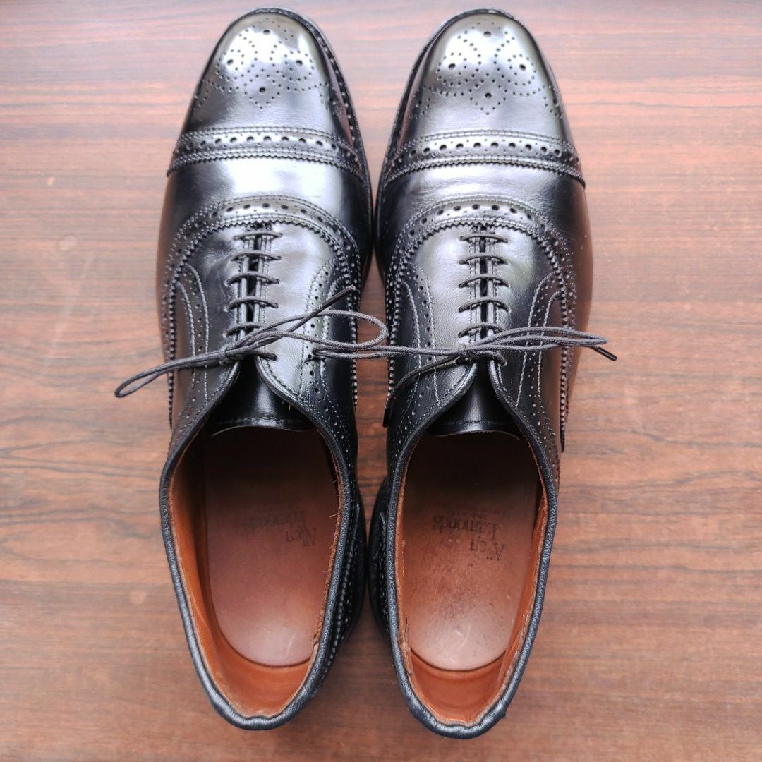 アレンエドモンズ セミブローグ 10.5D 28.5cm 内羽根 革靴 USA製-