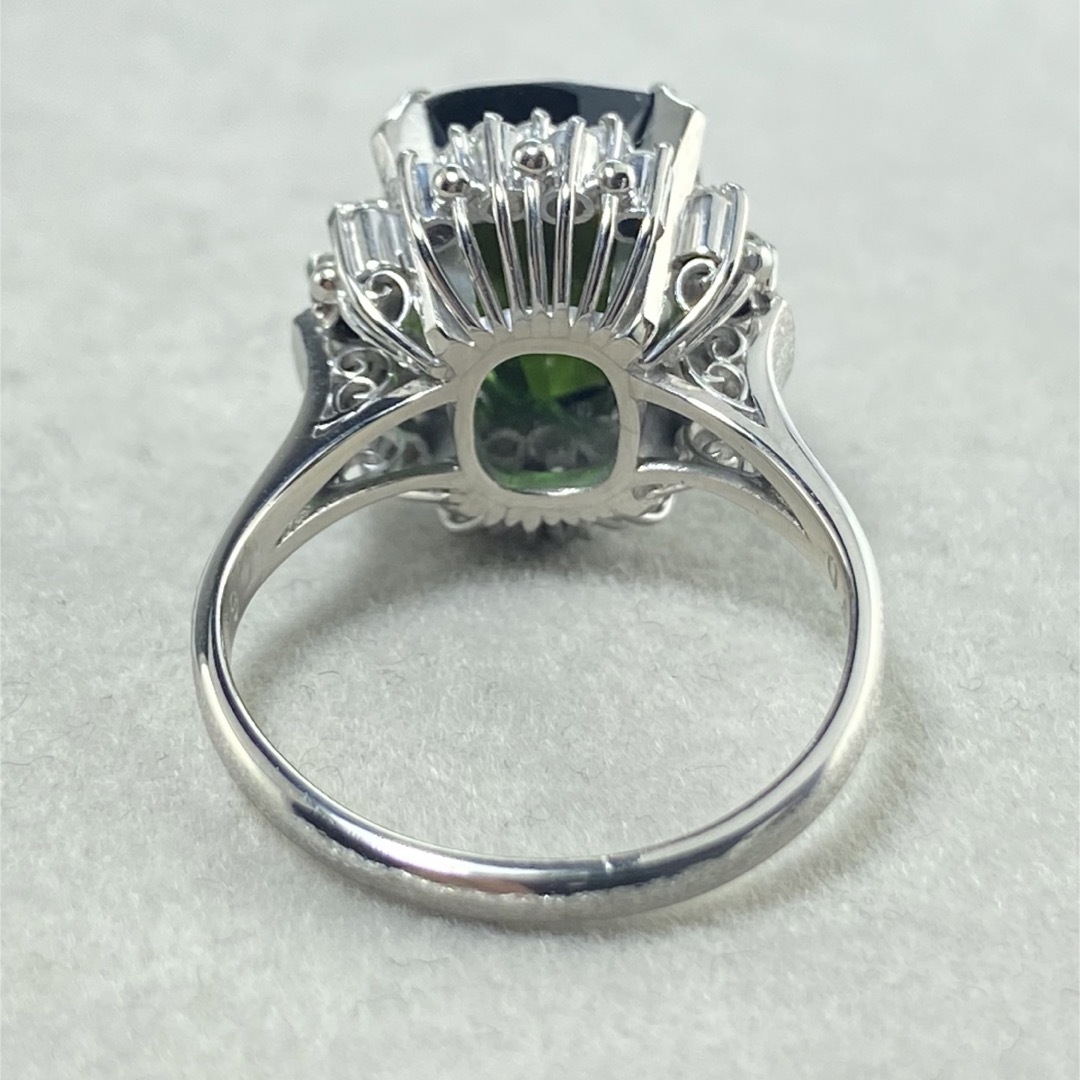 【22-29】グリーントルマリン　ダイヤ リング6.23ct　D0.45ct  レディースのアクセサリー(リング(指輪))の商品写真