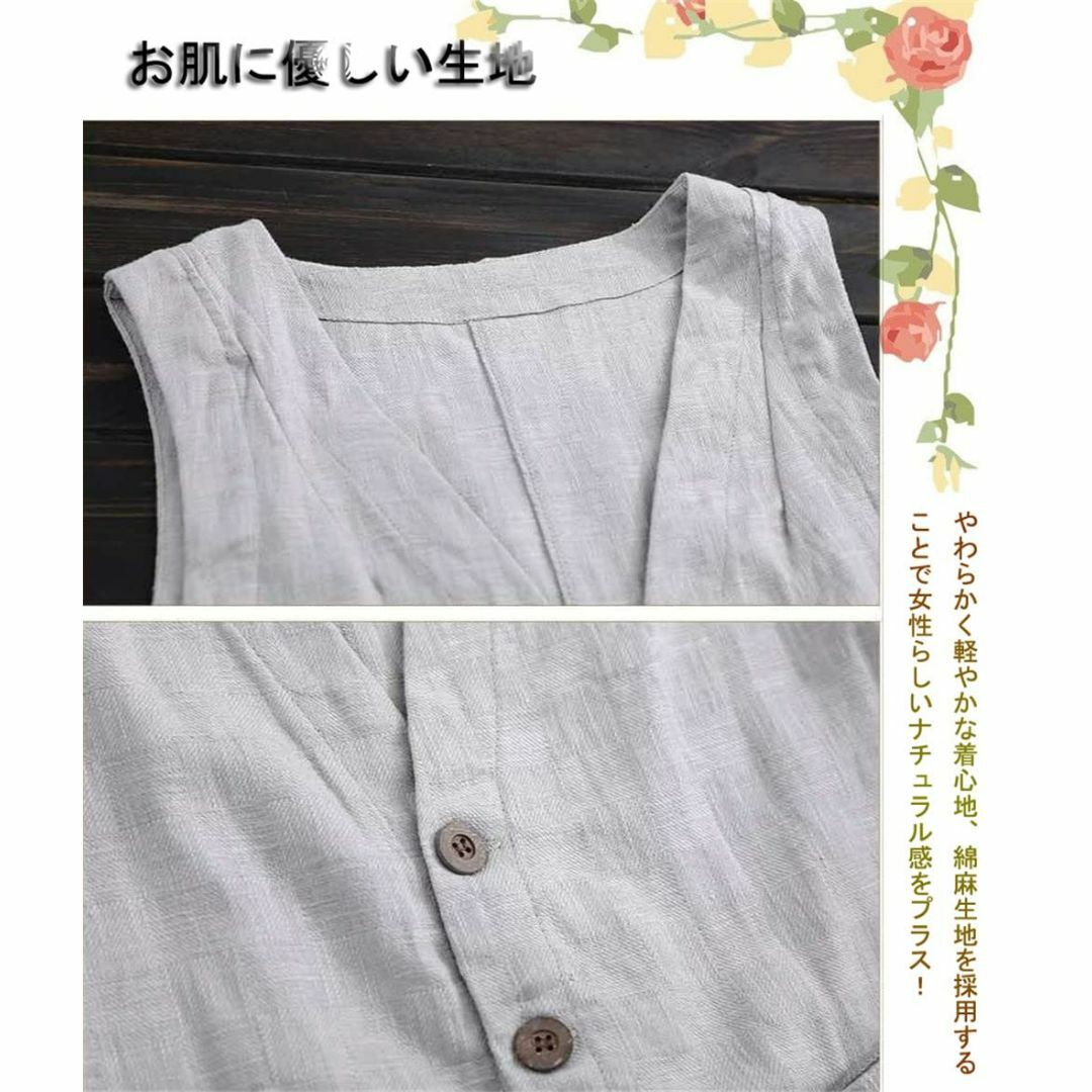 KEWJYUE ベスト レディース 綿麻 前開 リネン ジャケット 羽織 アウタ ... KEWJYUE ベスト レディース 綿麻 前開 リネン ジャケット 羽織 アウタ
