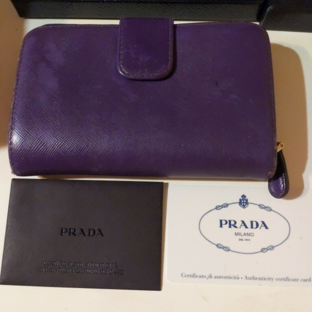 PRADA - PRADA サフィアーノ 二つ折り財布（パープル）の通販 by はる ...