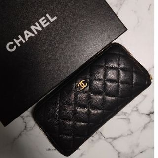 シャネル(CHANEL)のCHANELキャビアスキン長財布(財布)