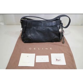 CELINE セリーヌ　黒革　ショルダーバッグ　ブラック　レザー