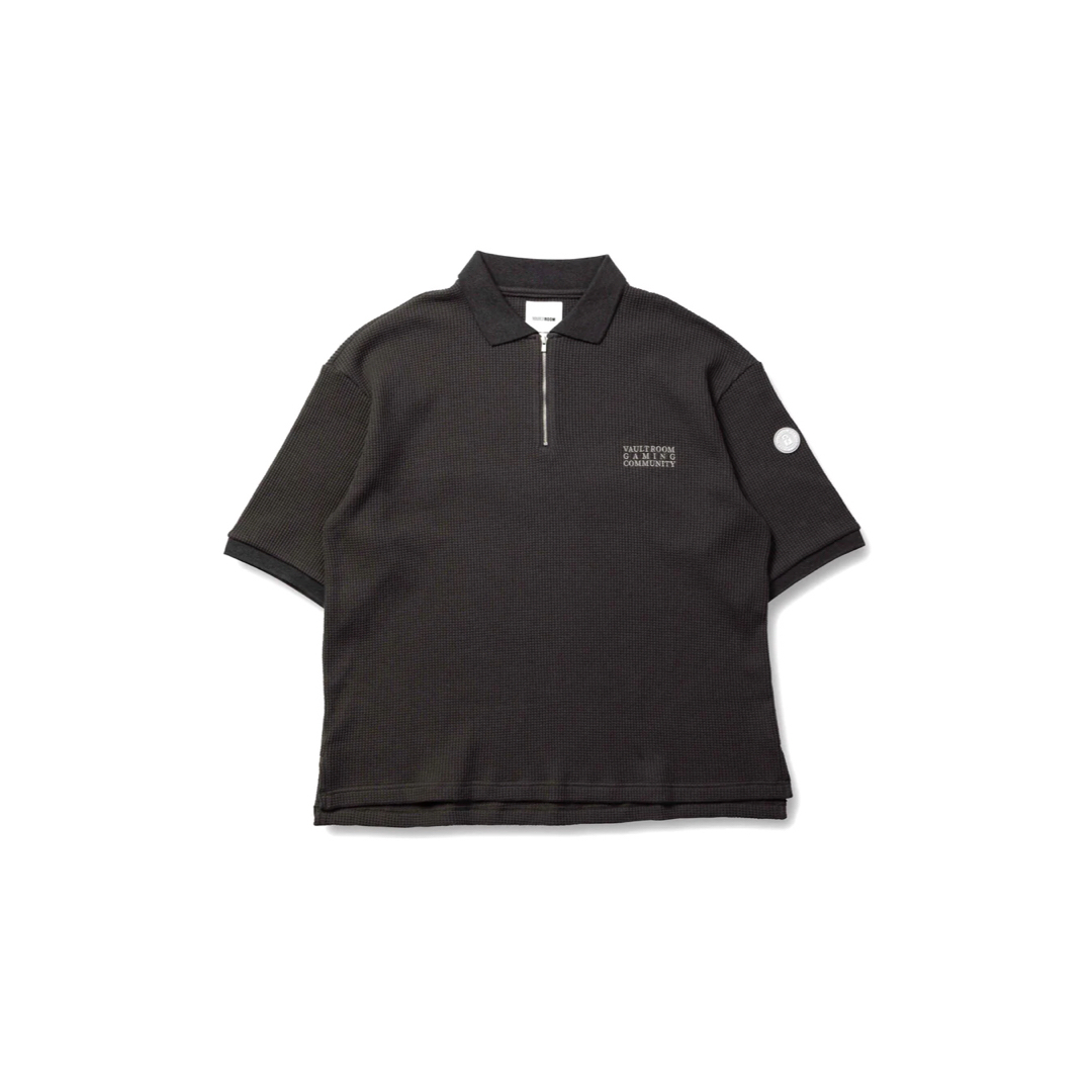 VGC ZIP S/S POLO / CHARCOAL