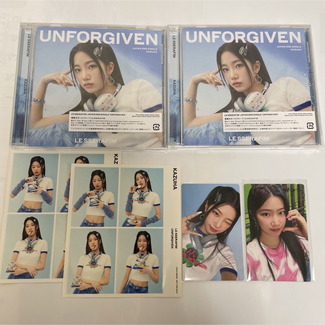 LE SSERAFIM(ルセラフィム)のLESSERAFIM UNFORGIVEN jp ソロジャケット カズハ セット エンタメ/ホビーのCD(K-POP/アジア)の商品写真