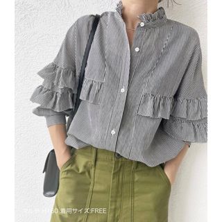 美品♡spick&span チェックフリルブラウス