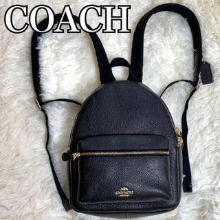 極美品✨COACH リュック　チャーリー　レザー　ロゴ　ミニ　チャーム