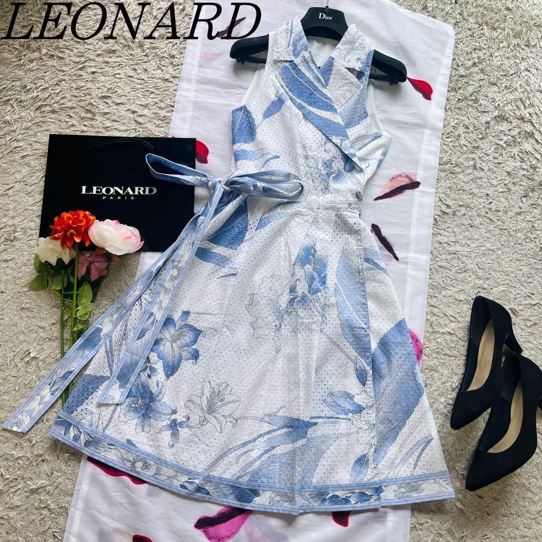 LEONARD   新品同様近年モデル レオナール フラワープリント ラップ