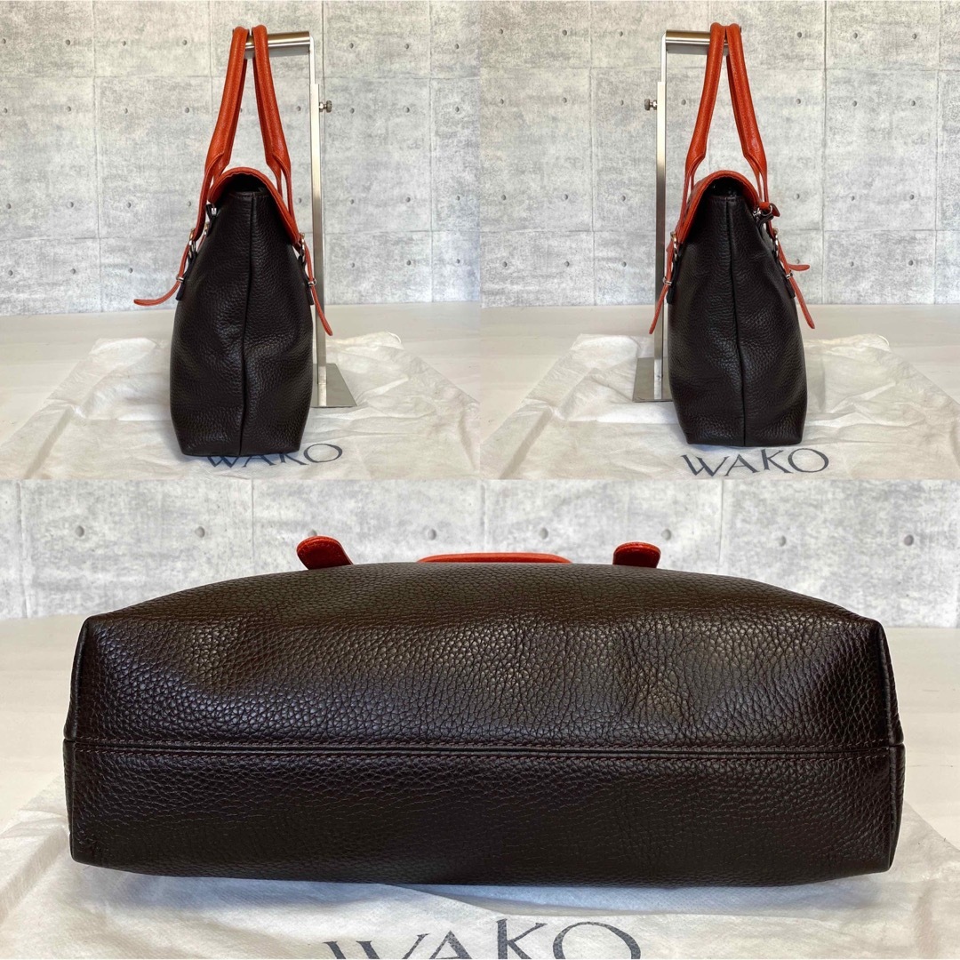 WAKO 銀座和光 レザーハンドバッグ ワンショルダー バイカラー 