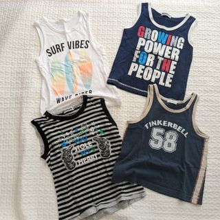 エイチアンドエム(H&M)のタンクトップ　ノースリーブ　130　4枚セット(Tシャツ/カットソー)