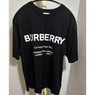 バーバリー(BURBERRY)の美品 BURBERRY バーバリー オーバーサイズ Tシャツ 半袖 ブラック(Tシャツ/カットソー(半袖/袖なし))