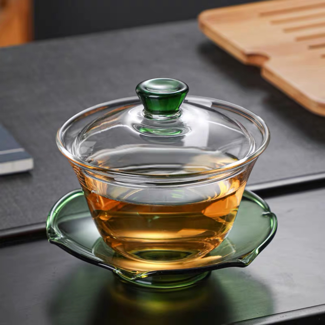 蓋碗 茶杯セット 耐熱ガラス製の中国茶器 1客の通販 by Ritahome|ラクマ