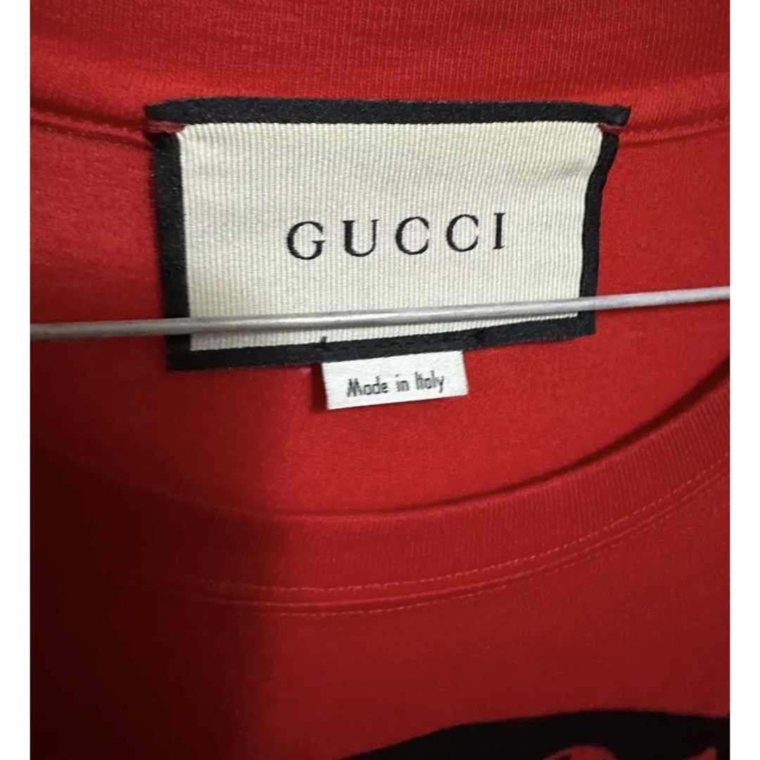 Gucci(グッチ)の美品 GUCCI グッチ オーバーサイズ Tシャツ 半袖 レッド Sサイズ メンズのトップス(Tシャツ/カットソー(半袖/袖なし))の商品写真